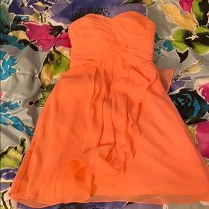 Short Crinkle Chiffon Dress with Front Cascade